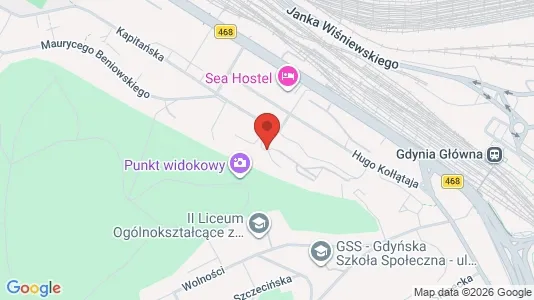Rooms for rent i Gdynia - kort over placeringen