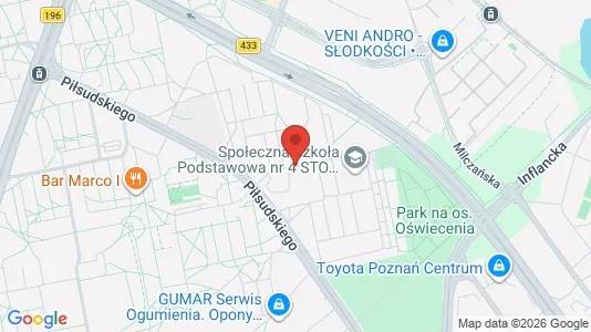 Apartments for rent i Poznań - kort over placeringen