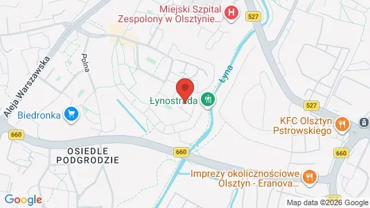 Rooms for rent i Olsztyn - kort over placeringen