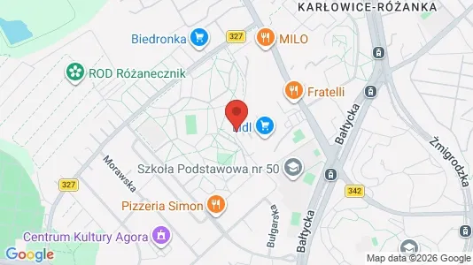 Rooms for rent i Wrocław - kort over placeringen