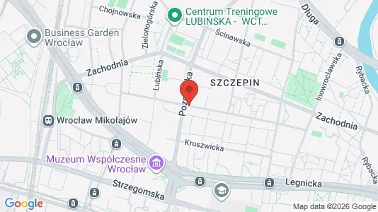 Rooms for rent i Wrocław - kort over placeringen