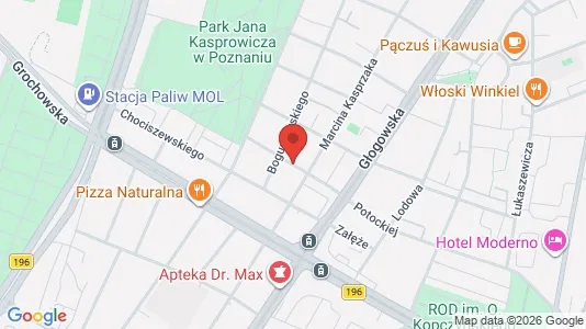Rooms for rent i Poznań - kort over placeringen