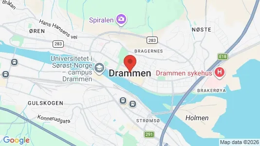 Houses for rent i Drammen - kort over placeringen