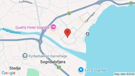 Apartments for rent i Sogndal - kort over placeringen
