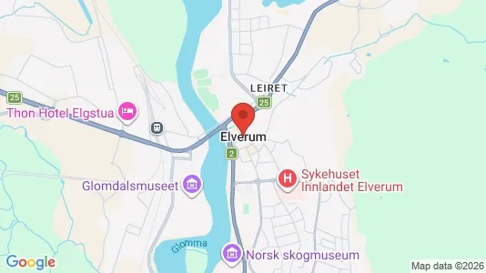 Apartments for rent i Elverum - kort over placeringen