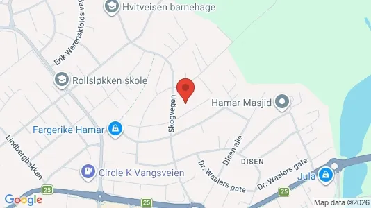Rooms for rent i Hamar - kort over placeringen