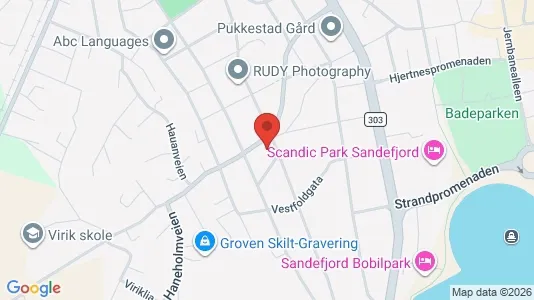 Apartments for rent i Sandefjord - kort over placeringen