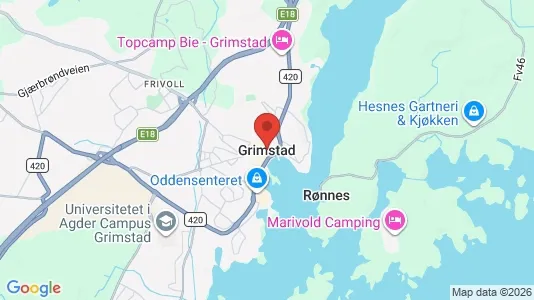 Apartments for rent i Grimstad - kort over placeringen
