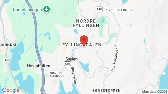 Houses for rent i Bergen Fyllingsdalen - kort over placeringen