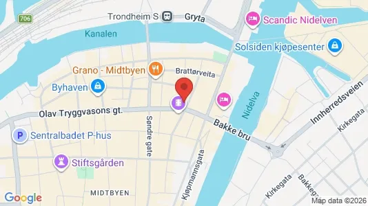 Apartments for rent i Trondheim Midtbyen - kort over placeringen