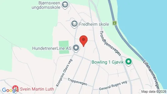 Rooms for rent i Gjøvik - kort over placeringen