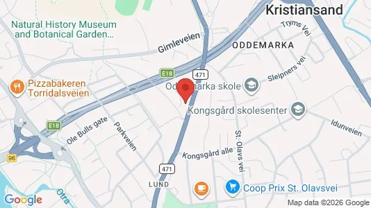 Rooms for rent i Kristiansand - kort over placeringen