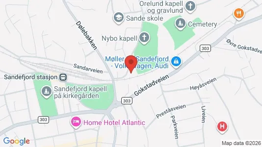 Apartments for rent i Sandefjord - kort over placeringen