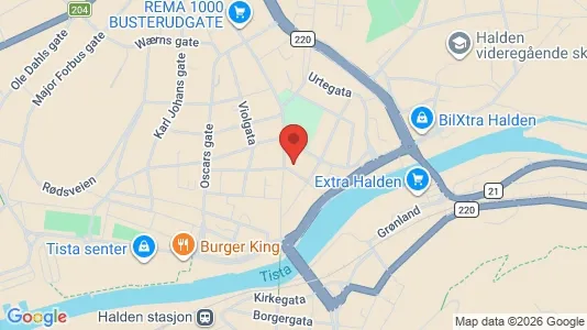Rooms for rent i Halden - kort over placeringen