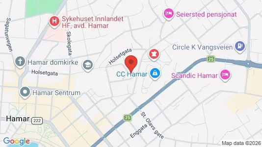 Rooms for rent i Hamar - kort over placeringen