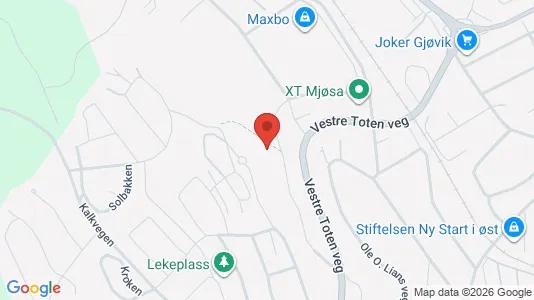 Rooms for rent i Gjøvik - kort over placeringen