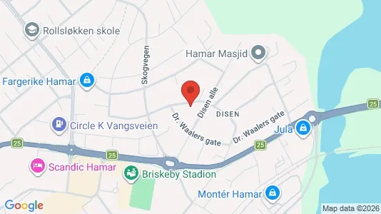 Rooms for rent i Hamar - kort over placeringen