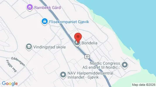 Rooms for rent i Gjøvik - kort over placeringen