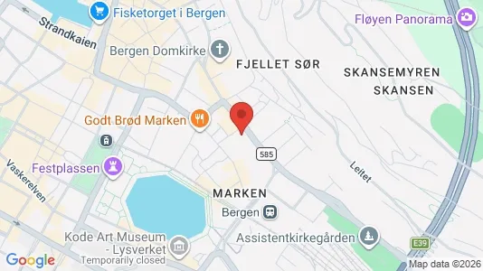 Apartments for rent i Bergen Bergenhus - kort over placeringen
