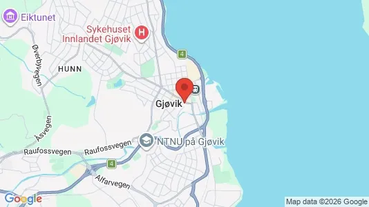 Apartments for rent i Gjøvik - kort over placeringen