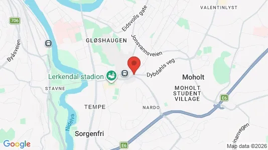Rooms for rent i Trondheim Lerkendal - kort over placeringen