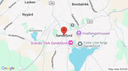 Apartments for rent i Sandefjord - kort over placeringen