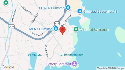 Rooms for rent i Grimstad - kort over placeringen