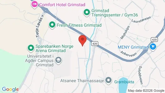 Rooms for rent i Grimstad - kort over placeringen