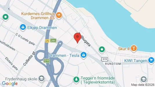Rooms for rent i Drammen - kort over placeringen