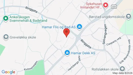 Rooms for rent i Hamar - kort over placeringen