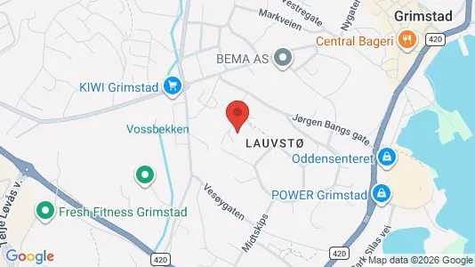 Apartments for rent i Grimstad - kort over placeringen