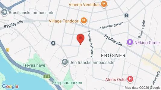 Rooms for rent i Oslo Frogner - kort over placeringen