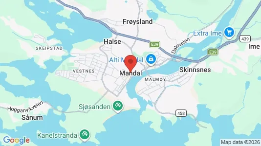 Houses for rent i Mandal - kort over placeringen