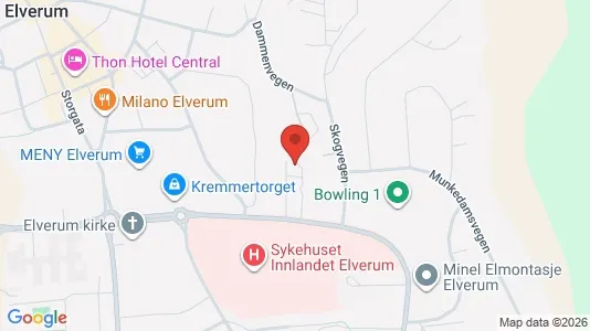 Rooms for rent i Elverum - kort over placeringen