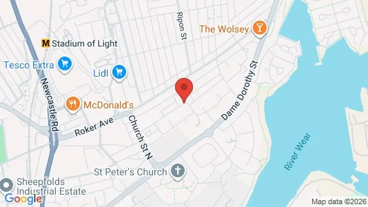 Apartments for rent i Sunderland - Tyne and Wear - kort over placeringen