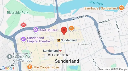 Apartments for rent i Sunderland - Tyne and Wear - kort over placeringen