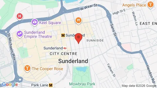 Apartments for rent i Sunderland - Tyne and Wear - kort over placeringen