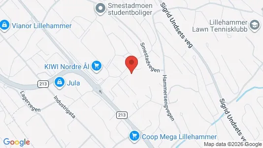 Apartments for rent i Lillehammer - kort over placeringen