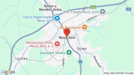 Apartments for rent i Nový Jičín - kort over placeringen