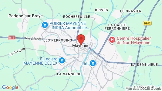 Houses for rent i Mayenne - kort over placeringen