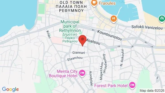Apartments for rent i Rethymno - kort over placeringen