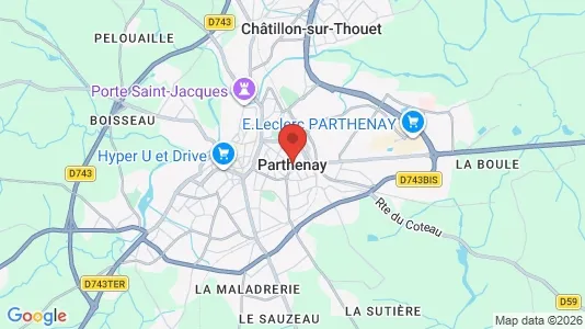 Houses for rent i Parthenay - kort over placeringen