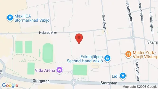 Apartments for rent i Växjö - kort over placeringen