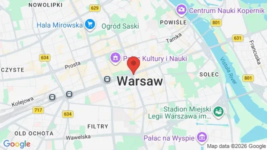 Apartments for rent i Warszawa Śródmieście - kort over placeringen