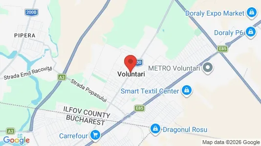 Apartments for rent i Voluntari - kort over placeringen