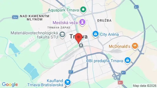 Apartments for rent i Trnava - kort over placeringen