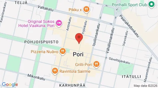 Apartments for rent i Pori - kort over placeringen