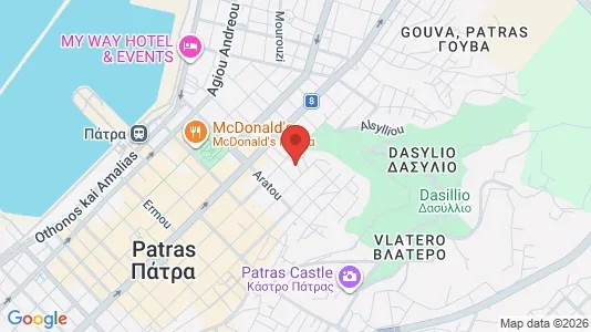 Apartments for rent i Patras - kort over placeringen