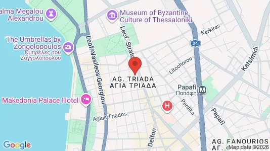 Apartments for rent i Thessaloniki - kort over placeringen