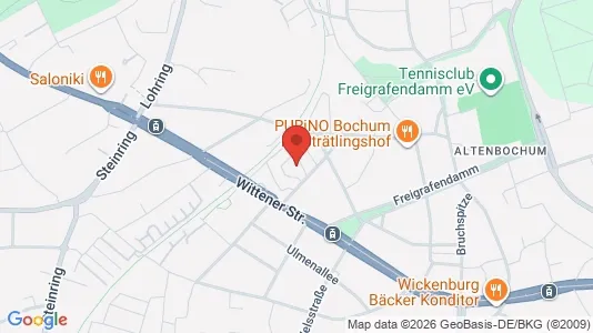 Apartments for rent i Bochum - kort over placeringen
